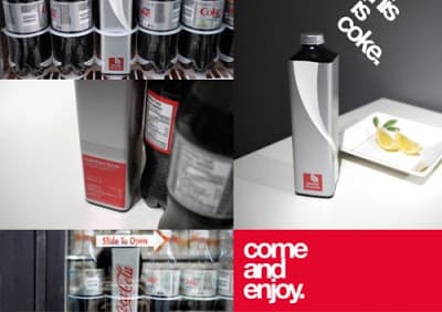 Proyecto de estudiante para nuevos envases de Coca Cola.