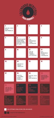 Calendario menstrual masculino.