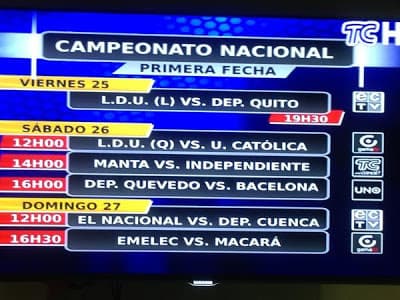 Fecha #1 del futbol ecuatoriano 2013