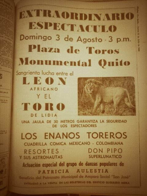 Ecuador, 1969...Toro vs Leon.