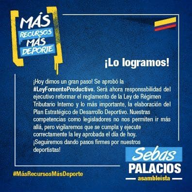 Beneficios tributarios a quienes apoyen al deporte